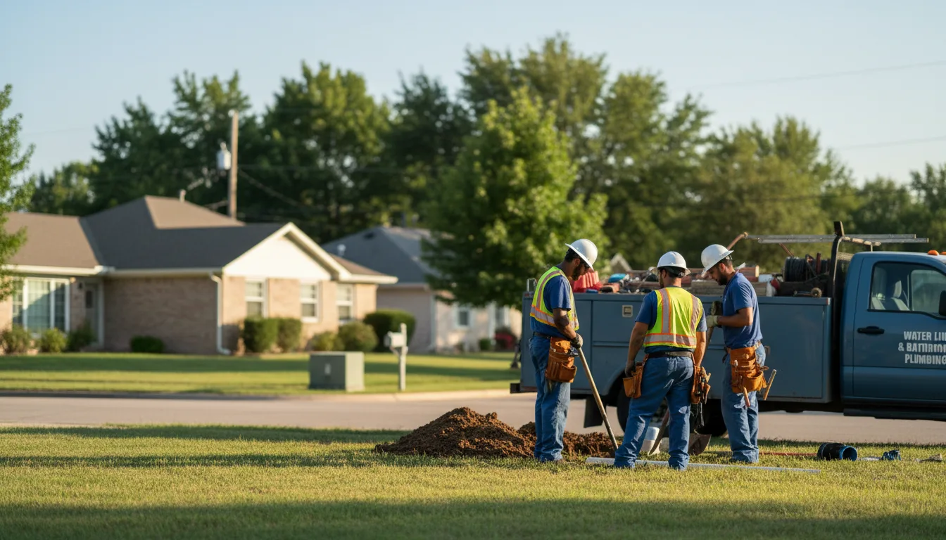 Residential water line and bathroom plumbing service in Linden, TX